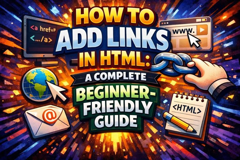 How to add links in HTML using the anchor tag with href attribute example
