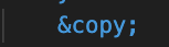 Text with HTML character reference
