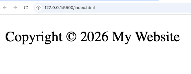 Copyright notice for My Website
