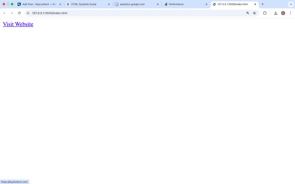 screenshot of clickable link text