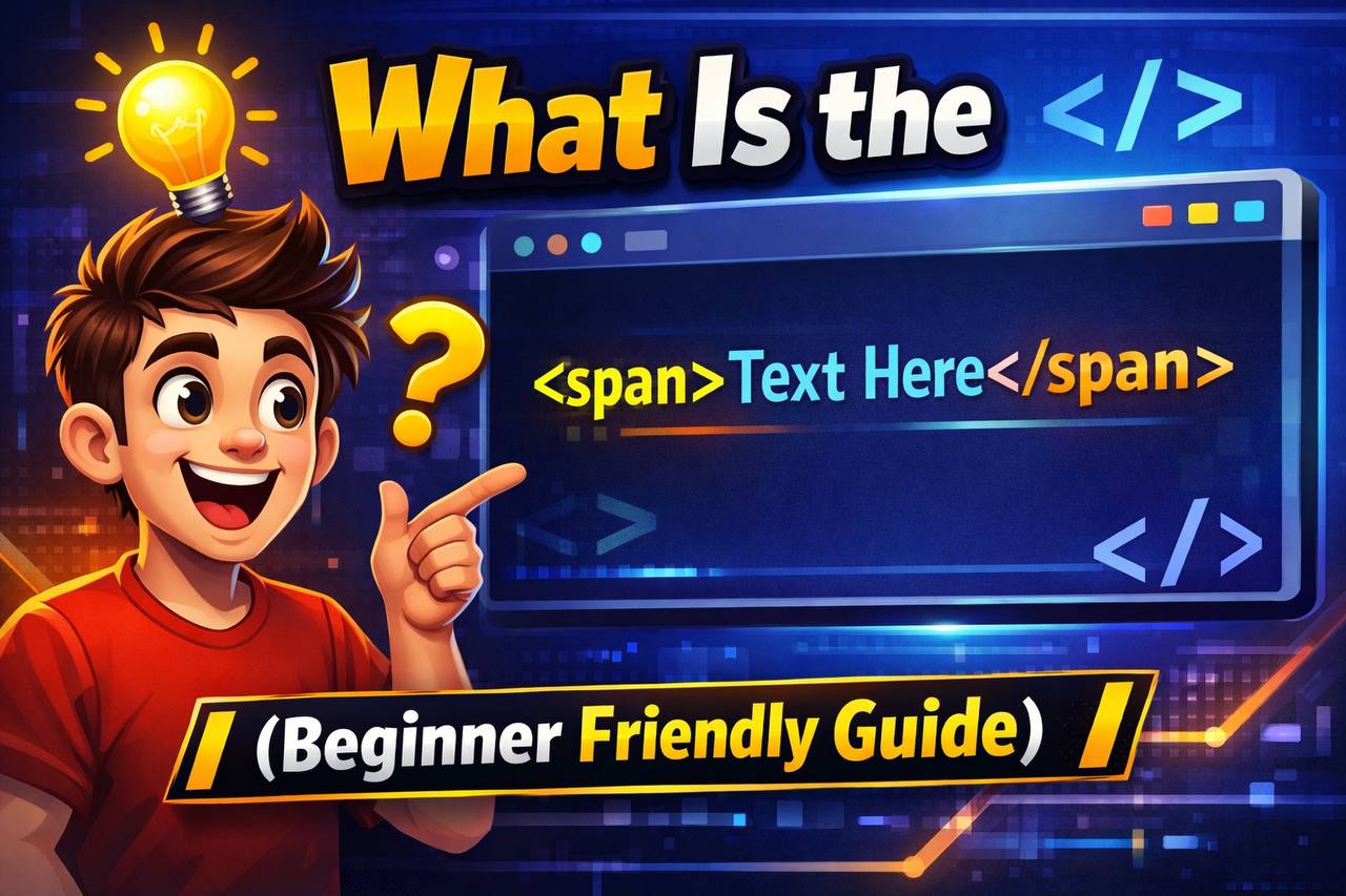 What is the HTML span tag explained for beginners with code example and illustration