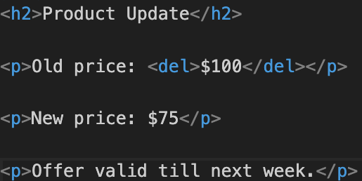 What is the del Tag in HTML?
