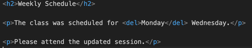 What is the del Tag in HTML?
