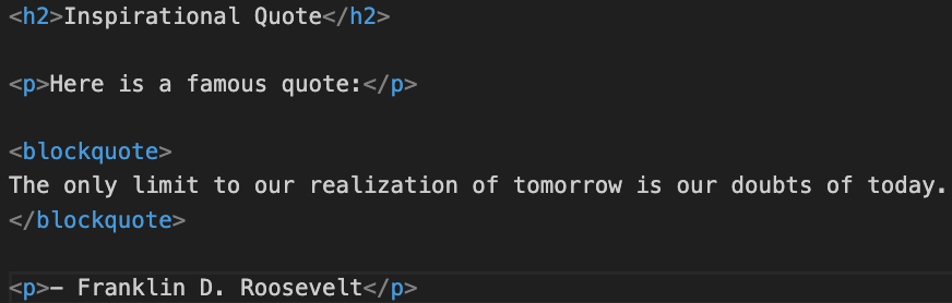 What Is the blockquote Tag in HTML?