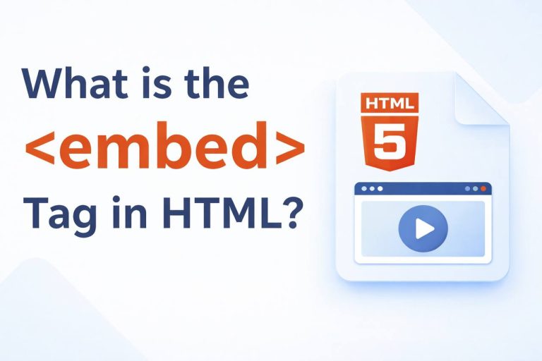 What is the embed tag in HTML thumbnail showing PDF document displayed inside a webpage using embed element