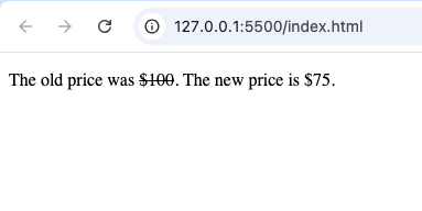 Practical Uses of <s> in HTML For Practice Project Strikethrough Text Created with the <s> Tag