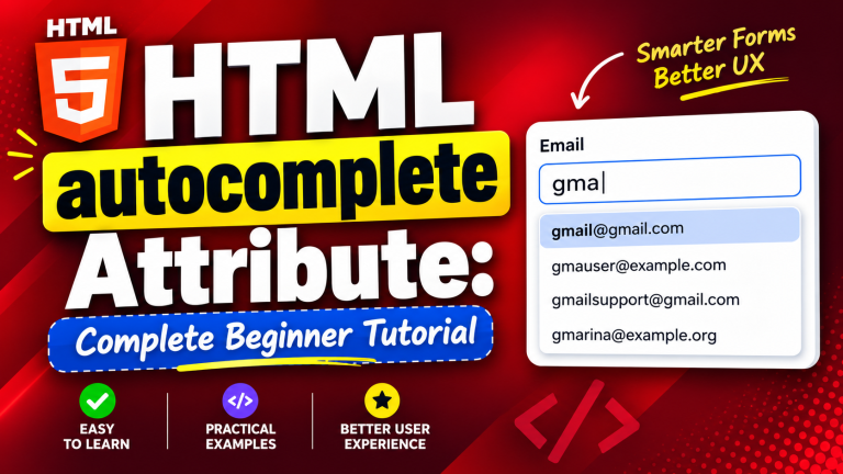 HTML autocomplete Attribute: Complete Beginner Tutorial