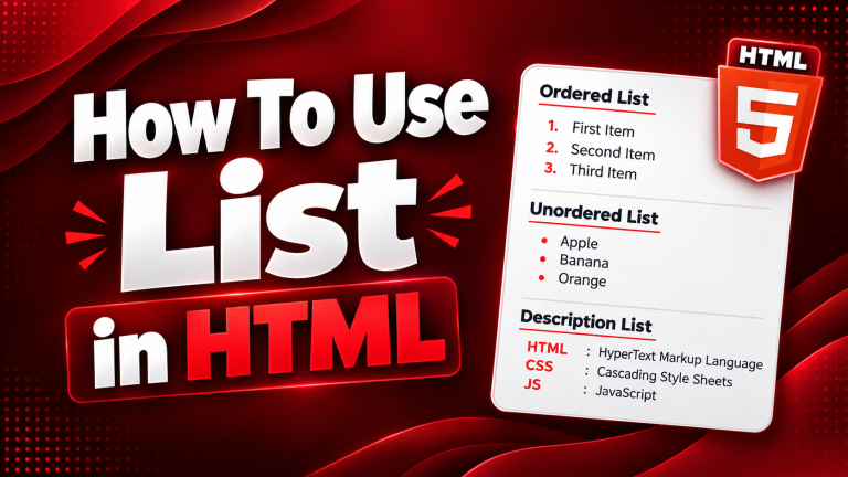How to Use Lists in HTML.