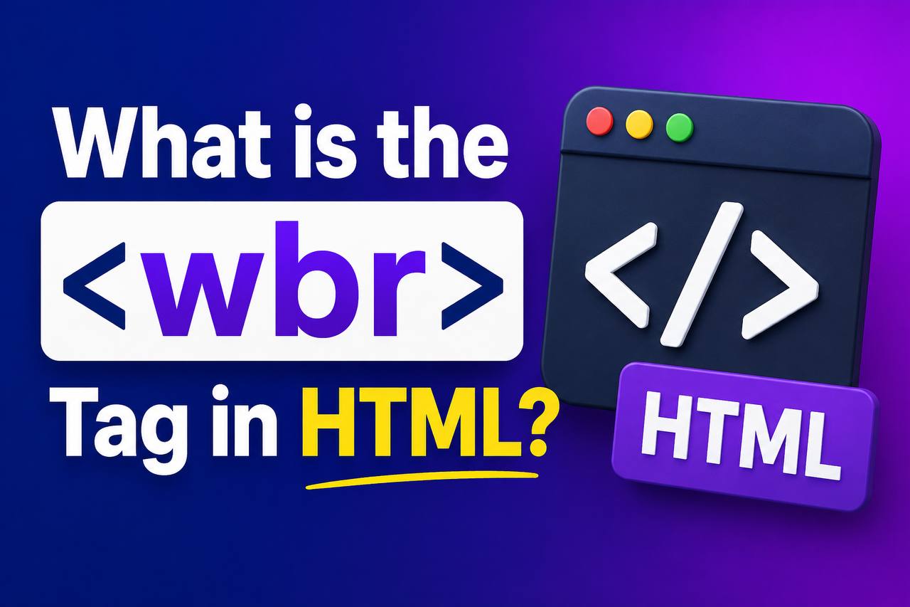 HTML tutorial image demonstrating the tag allowing a long product name to wrap naturally across multiple lines on a smaller screen.