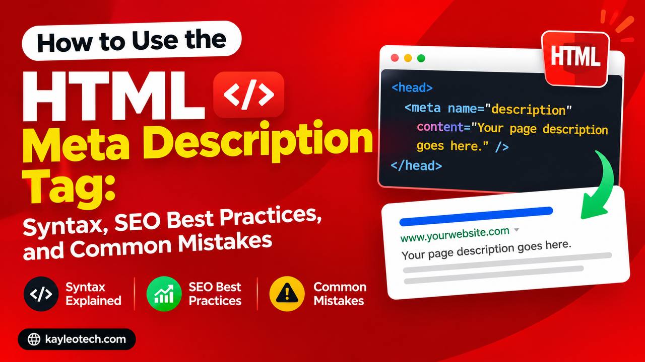 How to use the HTML meta description tag with syntax and SEO best practices