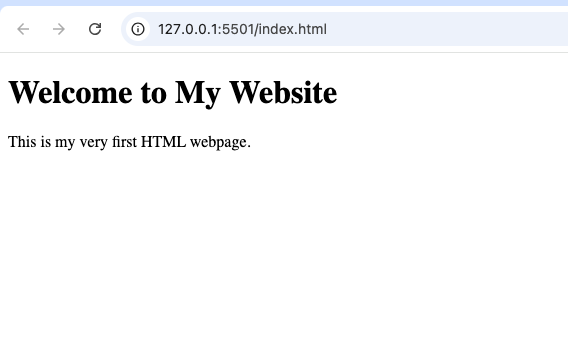 code in the editor on one side and the webpage displayed in the browser on the other side.