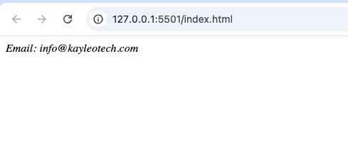 Screenshot Showing a Website Footer with Contact Information Wrapped Inside an <address> Element
