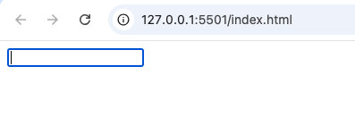 Browser displaying a webpage where the cursor is automatically placed inside a search box using the autofocus attribute.