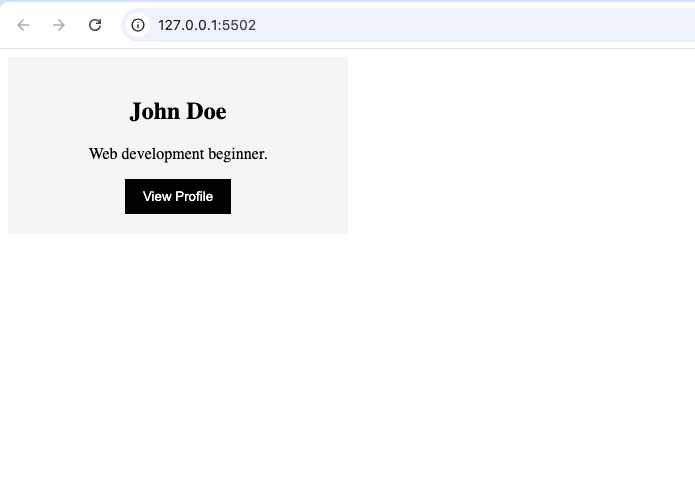 HTML vs CSS: What's the Difference? Screenshot Here: Show the profile card before and after CSS styling
