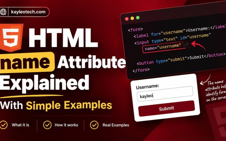 HTML name attribute explained with simple examples in an HTML form