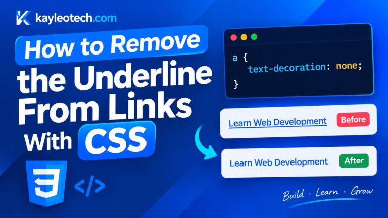 How to Remove the Underline From Links With CSS How to remove the underline from HTML links using the CSS text-decoration property